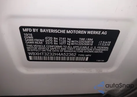 2017 BMW X1 xDrive28I z USA, uszkodzony, nr VIN WBXHT3Z32H4A52362